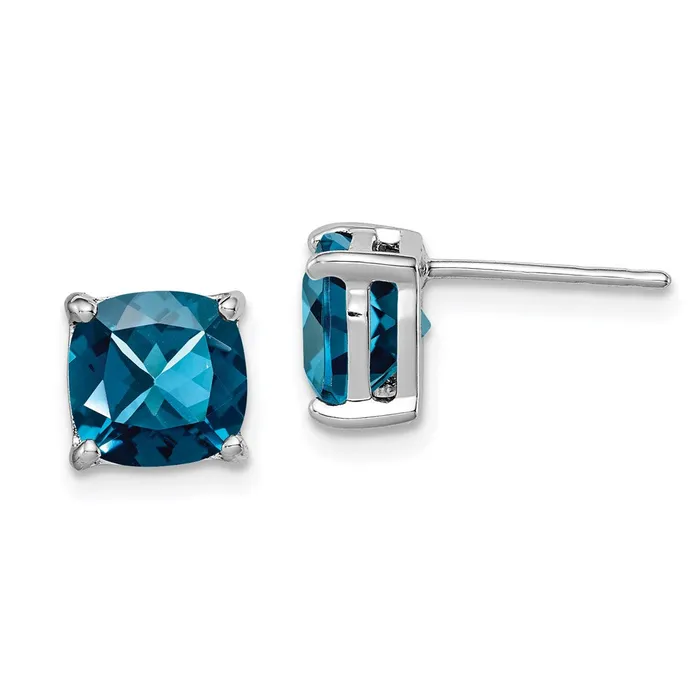 Earrings Goldia Sterling Silver Rhodium Plated London Blue Topaz Post Earrings