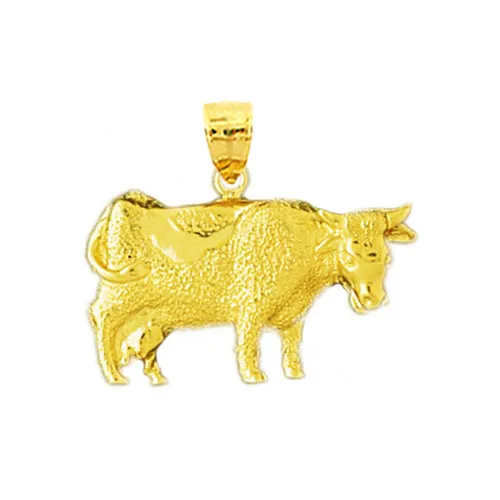Goldia PreStyled Sets 14K Gold 25MM Cow Pendant
