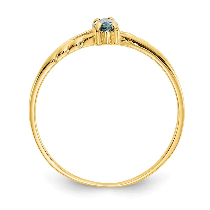 Goldia Rings 14K Yellow Gold Aquamarine Birthstone Ring