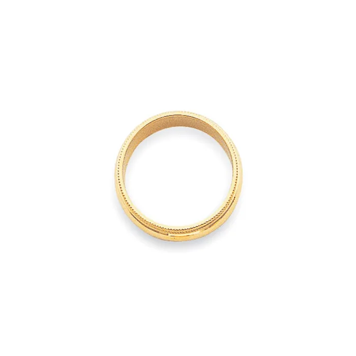 Goldia Rings Solid 14K Yellow Gold 3mm Milgrain Half Round MensWomens Wedding Band Ring Size 135