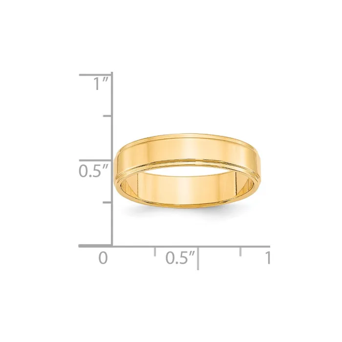 Goldia Rings Solid 14K Yellow Gold 5mm Flat with Step Edge MensWomens Wedding Band Ring Size 6 Goldia Rings Solid 14K Yellow Gold 5mm Flat with Step Edge MensWomens Wedding Band Ring Size 6