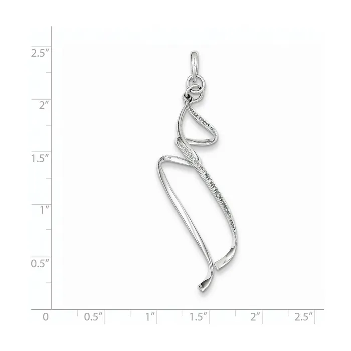 Goldia Sterling Silver Rhodium Plated Diamond Swirl Pendant Necklaces