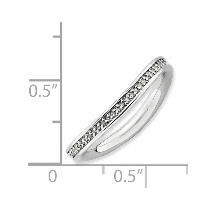 Goldia Sterling Silver Stackable Expressions u0026 Diamonds Rhodiumplated Wave Ring Rings