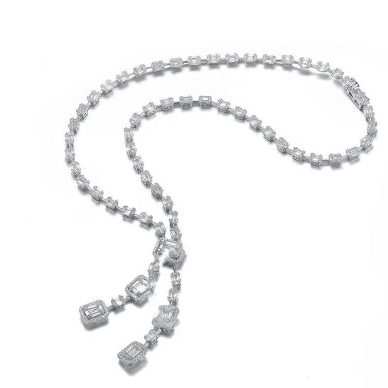 JMS always Original Megan Walford Sterling Silver White Cubic Zirconia Accent Necklace Necklaces
