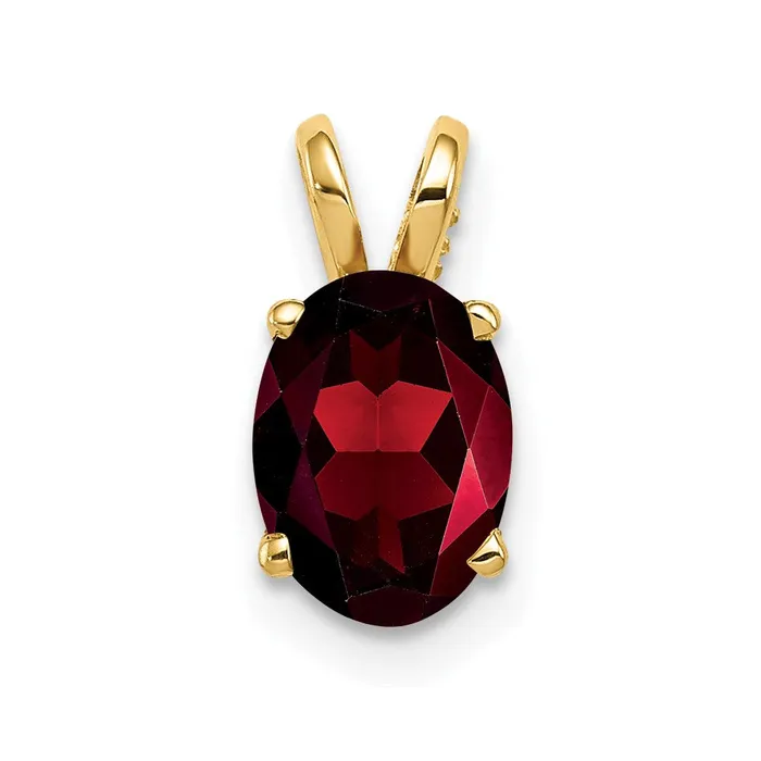 Necklaces Goldia 14K Yellow Gold 8x6mm Oval Garnet pendant