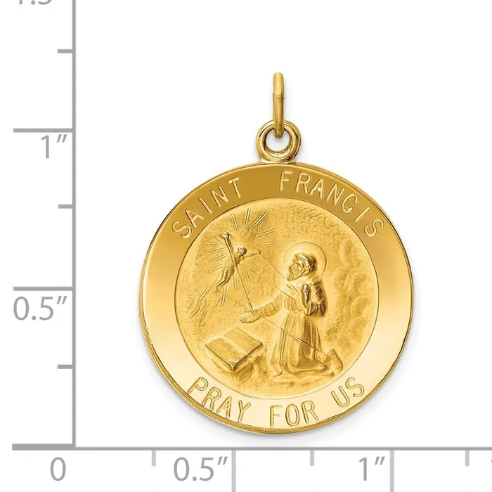 PreStyled Sets Goldia 14k Yellow Gold Saint Francis Medal Pendant