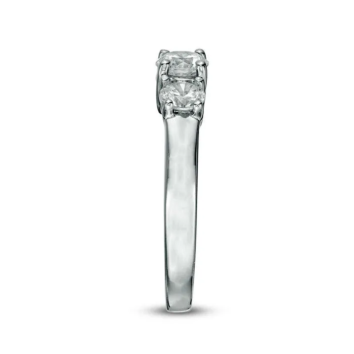 Rings Goldia 10 CT TW Natural Diamond Three Stone Engagement Ring in Solid 14K White Gold Rings Goldia 10 CT TW Natural Diamond Three Stone Engagement Ring in Solid 14K White Gold