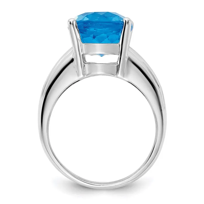 Rings Goldia 14k White Gold 12x10mm Oval Blue Topaz ring