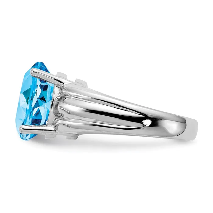 Rings Goldia 14k White Gold 12x10mm Oval Blue Topaz ring