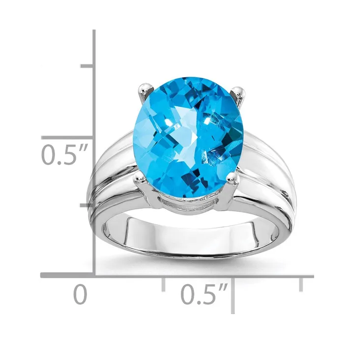 Rings Goldia 14k White Gold 12x10mm Oval Blue Topaz ring