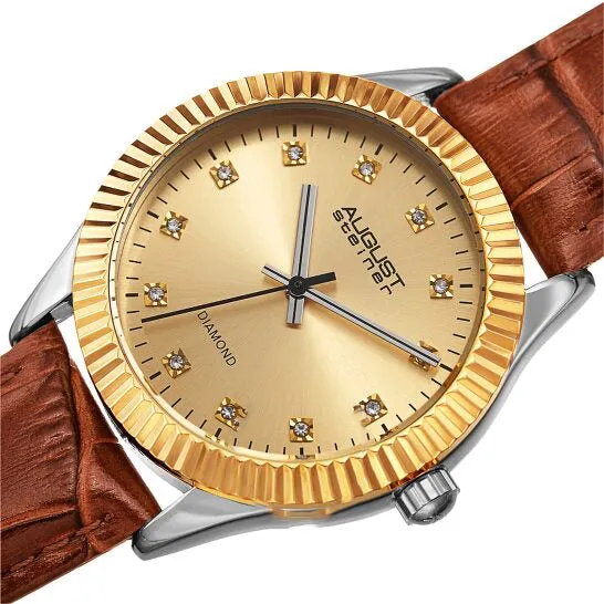 Watches Original August Steiner Quartz Diamond Gold Dial Ladies Watch AS8277TN JMS always