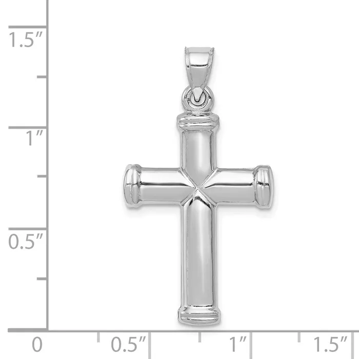 14k White Gold Polished Cross Pendant TreasureFineJewelers Necklaces