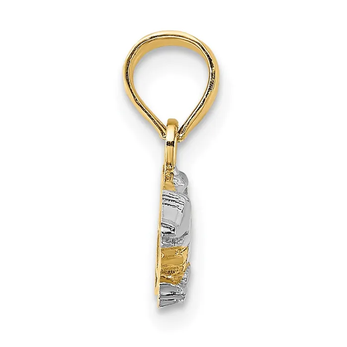 Charm Necklaces TreasureFineJewelers 14k wRhodium 2D Alligator Charm