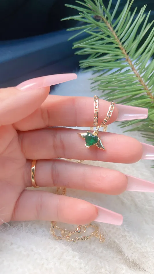 MP Jewelry Emerald Heart Necklace Necklaces