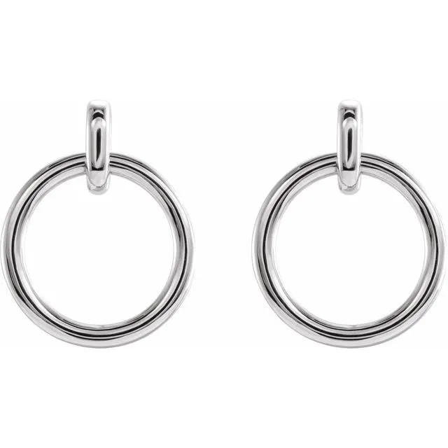 Sterling Silver Circle Dangle Earrings TreasureFineJewelers Earrings