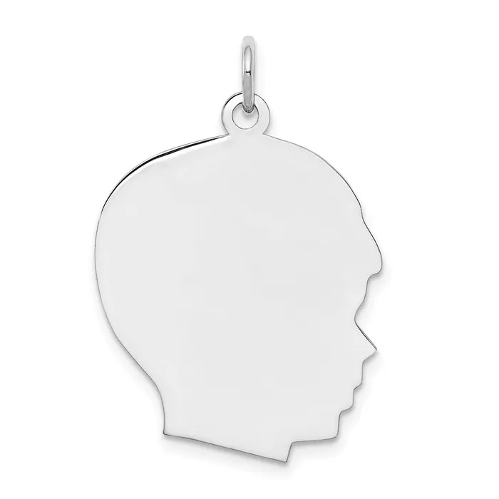 Sterling Silver Rhplt Engraveable Boy Disc Charm Polish on FrontBack TreasureFineJewelers Rings