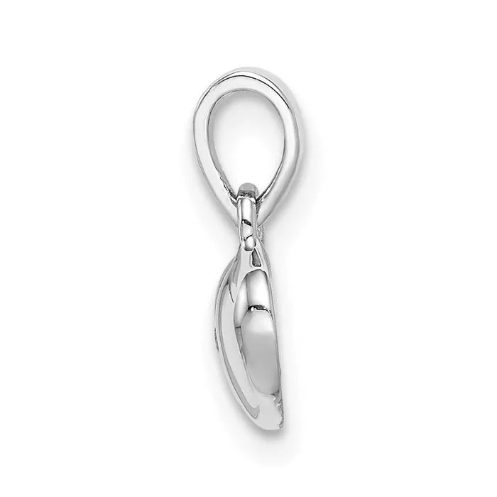 TreasureFineJewelers Sterling Silver Rhodiumplated Childs Brushed Heart CZ Pendant Necklaces