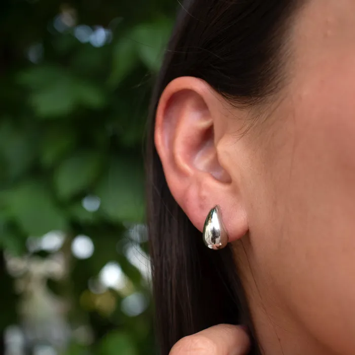 Bubble Drop Earrings Silver Lotus Earrings