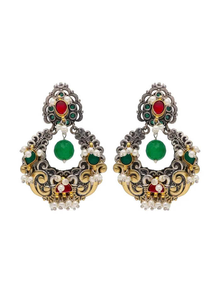 Curio Cottage The Gypsy Forest Moon Chandbali Earrings Earrings