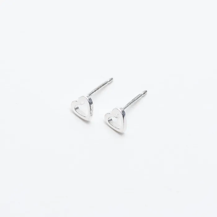 Silver Lotus Necklaces Silver Cutout Heart Studs