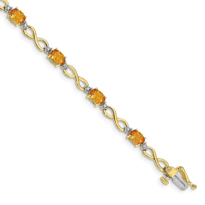 Bracelets 10k Citrine Diamond Infinity BraceletWBCBM4494CI0031YA WB Choice Jewelry