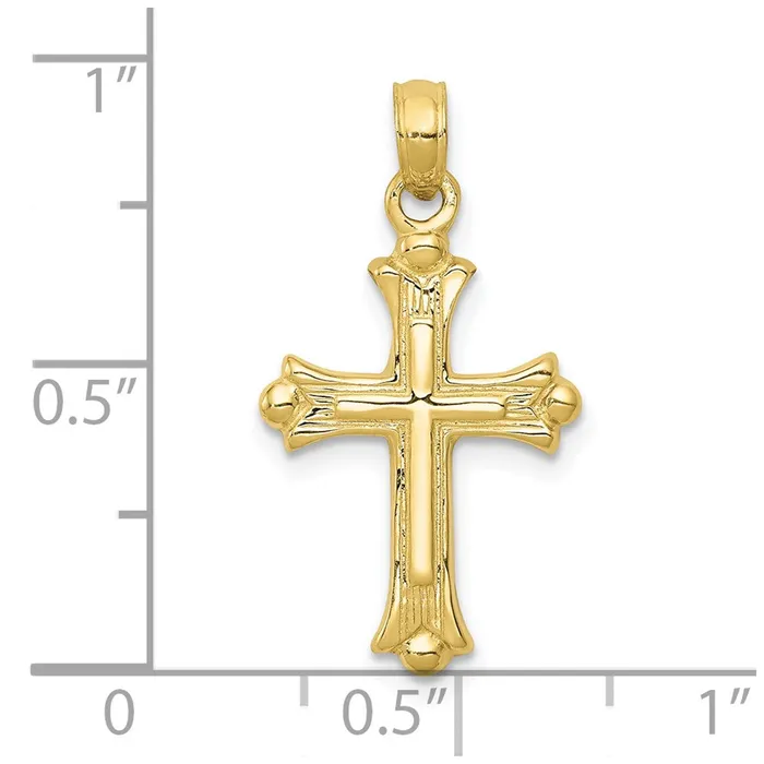 Charm Necklaces WB Choice Jewelry 10k Budded Cross CharmWBC10C3827