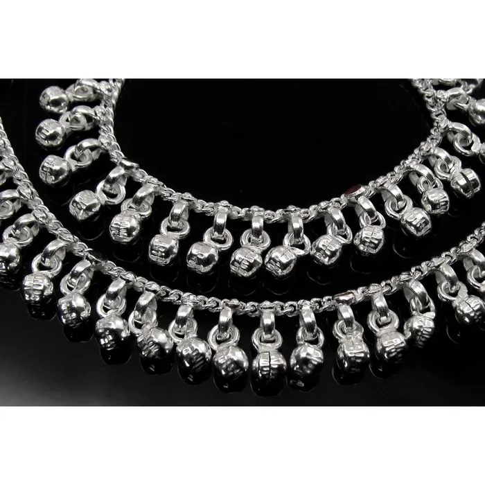 Jingle Bells Solid Silver Anklets Ankle chain Bracelet Kids Childrens 51 Karizma Jewels Bracelets