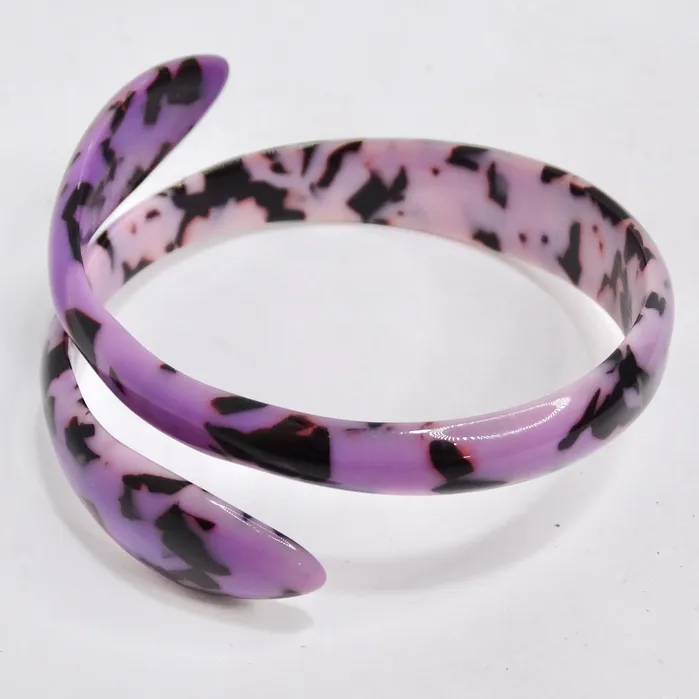 Purple Bakelite Snake Head Cuff Bracelet Vintage by Misty Bracelets