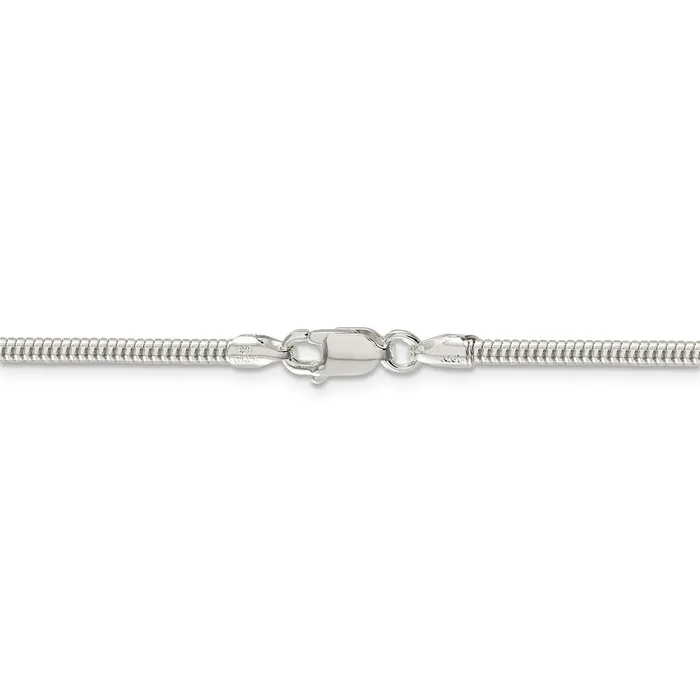 Rings WB Choice Jewelry Sterling Silver 25mm Round Snake ChainWBCQSNL06524