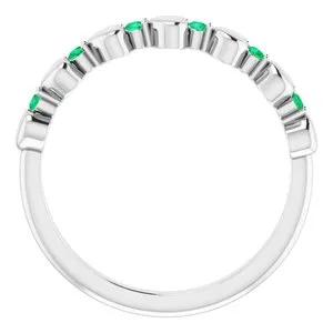 Sterling Silver Emerald Stackable Heart Ring 71999612PSTWBC WB Choice Jewelry Rings