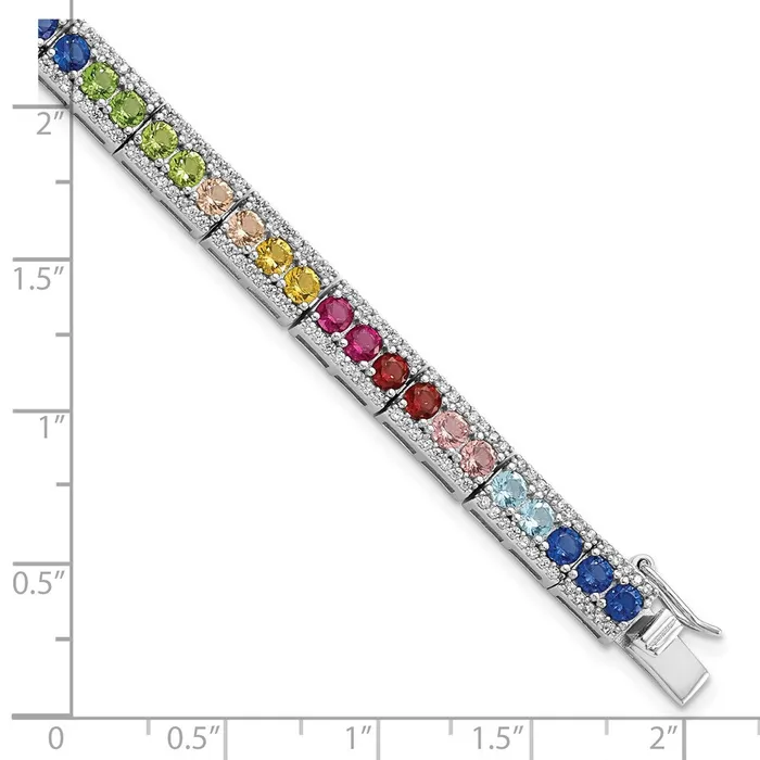 WB Choice Jewelry Bracelets Sterling Silver Rhodiumplated CZ and Multicolor Nano Crystals BraceletWBCQG593275 WB Choice Jewelry Bracelets Sterling Silver Rhodiumplated CZ and Multicolor Nano Crystals BraceletWBCQG593275