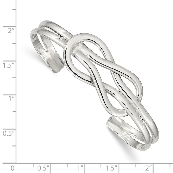 WB Choice Jewelry Rings Sterling Silver Knot Design Cuff BangleWBCQB384 WB Choice Jewelry Rings Sterling Silver Knot Design Cuff BangleWBCQB384