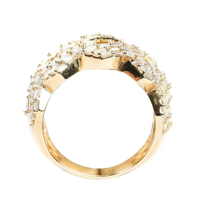 10K Baguette Diamond Cuban Ring Houstons Jeweler Rings
