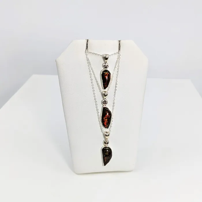 Bliss Crystals Necklaces Ammolite 18 Sterling Silver Pendant approx 3g SK8914