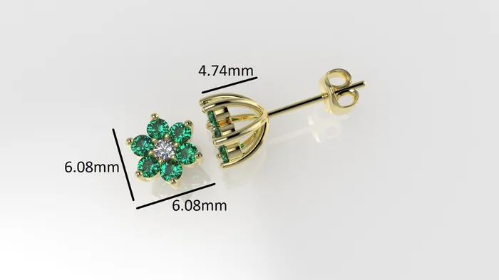 14k Earrings with 14 STONES VS1 Stt Prong Star Style Jcm 21 jewelry Earrings