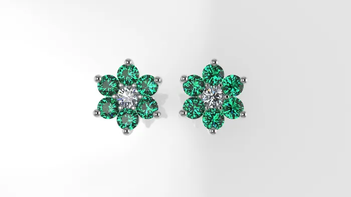 14k Earrings with 14 STONES VS1 Stt Prong Star Style Jcm 21 jewelry Earrings