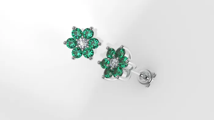 14k Earrings with 14 STONES VS1 Stt Prong Star Style Jcm 21 jewelry Earrings
