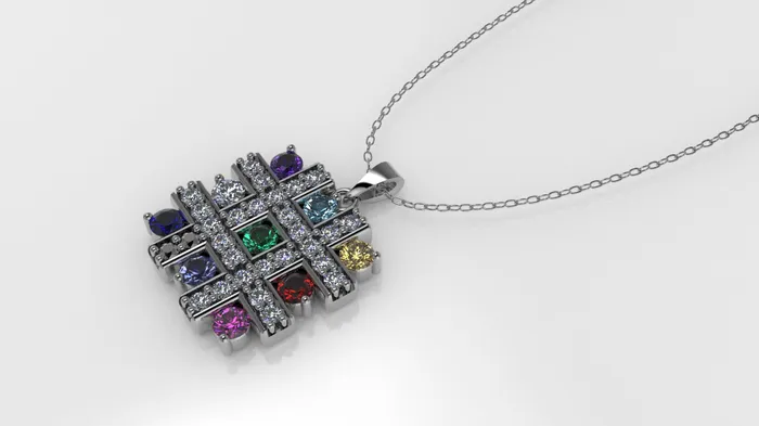 14K Gold Pendant with 37 Stones STT Prong and Cut Chanel Only Pendant Jcm 21 jewelry Necklaces