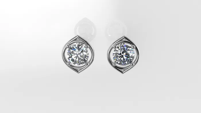 14k Push Back Earrings with 2 DIAMOND 65mm VS1 each stt 4 Prongs JCM DESIGN JEWELRY Earrings
