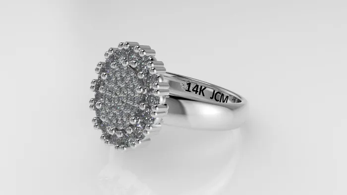 14K Ring with 43 Diamonds STT Prong Oval Style Jcm 21 jewelry Rings