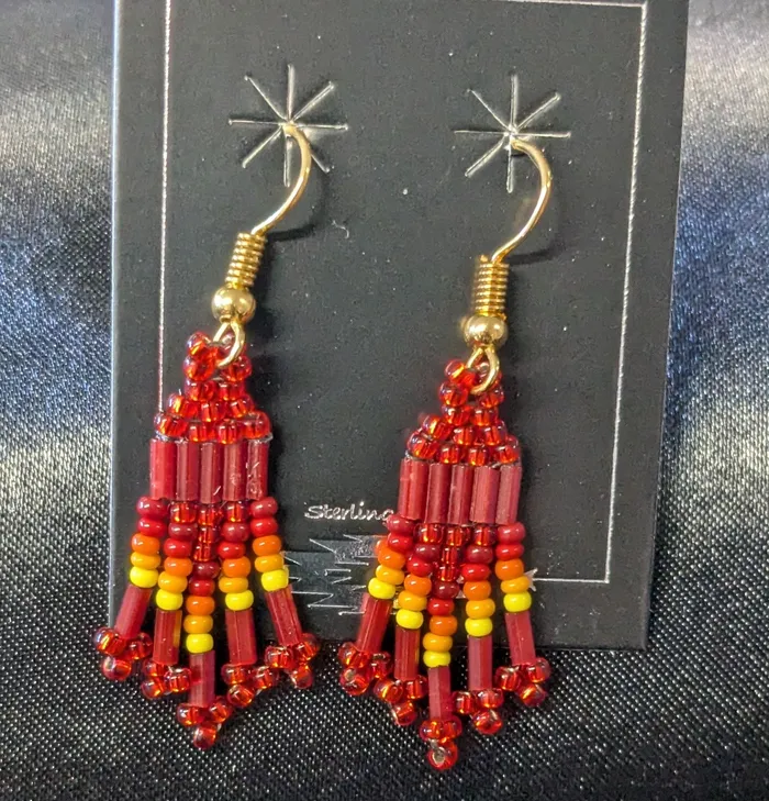 Donna Budds Earrings Small Beaded Dangle Earrings
