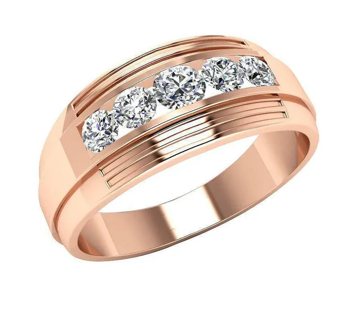 Gold and Diamond Rings Mens REAL 14k Rose Gold Wedding Ring BandGenuine 1CT Solitaire DiamondSIZE11 N Gold and Diamond Rings Mens REAL 14k Rose Gold Wedding Ring BandGenuine 1CT Solitaire DiamondSIZE11 N