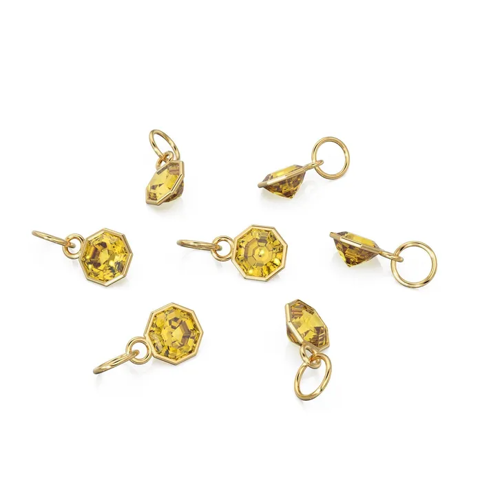 Jalvi Co 7mm 14k Yellow Solid Gold Yellow Gold Citrine Charm Pendant Bezel Jewelry Finding PreStyled Sets