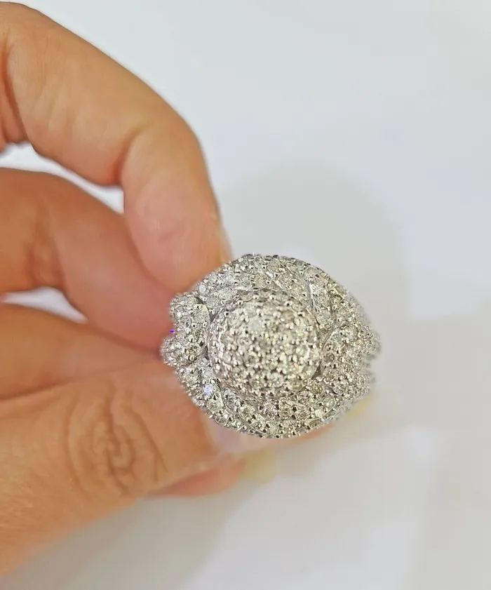 Real 10k Yellow Gold White Diamond Ring Size 10 Mens Ring Gold and Diamond Rings