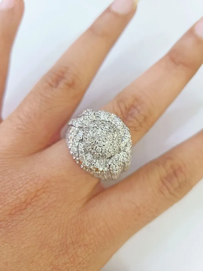 Real 10k Yellow Gold White Diamond Ring Size 10 Mens Ring Gold and Diamond Rings