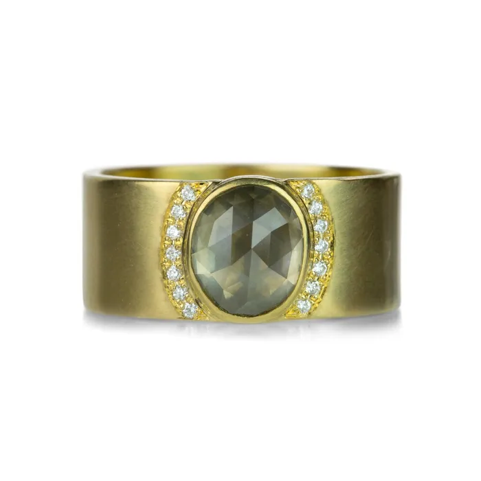Rings Annette Ferdinandsen Havana Band with Smoky Rose Cut Diamond