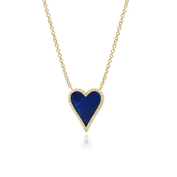 Alev Collection Necklaces Stone Pave Modern Heart Necklace