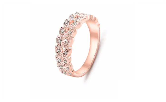 Concise Classical 18K Rose Gold CZ Diamond Wedding Ring 859 Sparkling Selections Rings Concise Classical 18K Rose Gold CZ Diamond Wedding Ring 859 Sparkling Selections Rings