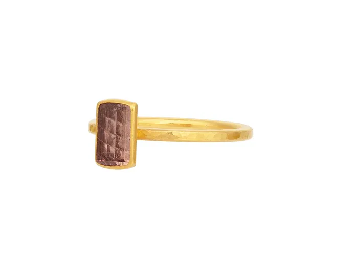 GURHAN Prism Gold Tourmaline Stacking Ring 7x5mm Rectangle Stone GG GOLD OOAK Rings GURHAN Prism Gold Tourmaline Stacking Ring 7x5mm Rectangle Stone GG GOLD OOAK Rings