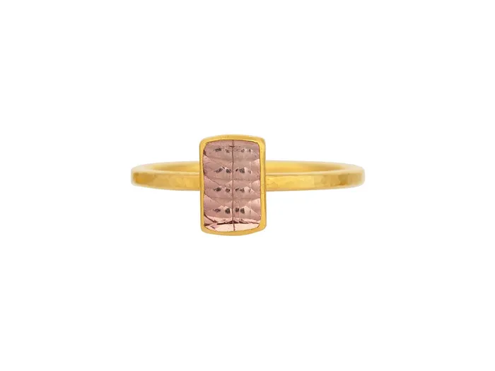 GURHAN Prism Gold Tourmaline Stacking Ring 7x5mm Rectangle Stone GG GOLD OOAK Rings GURHAN Prism Gold Tourmaline Stacking Ring 7x5mm Rectangle Stone GG GOLD OOAK Rings